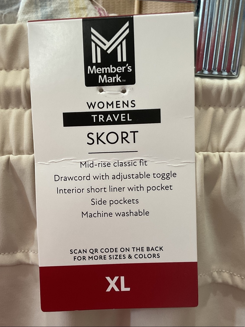 GAP Outdoor Voices Members Mark Outfit-Cream Skort, Pink Tank, Multi Linen Top - Picture 4 of 10